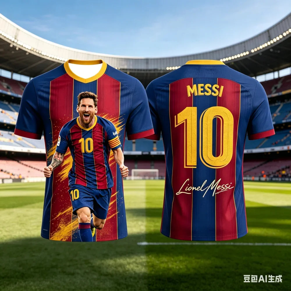 New Messi Football T Shirt For Kids Quick Dry Comfortable Breathable Soccer Jersey Boys Training Sportswear Summer Tops