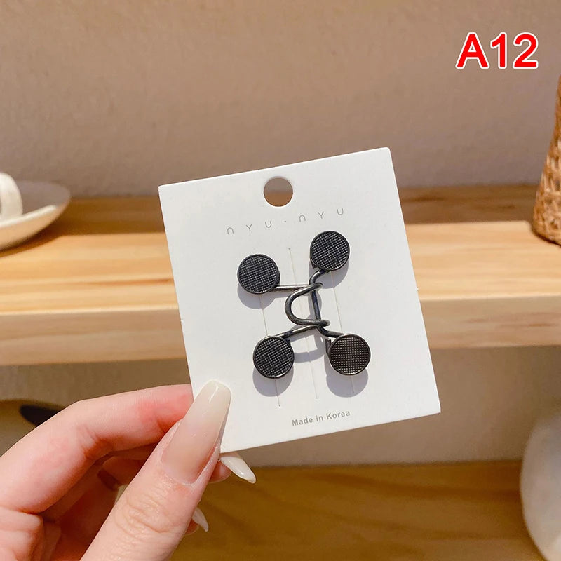 Women's Brooch Set Tighten Waist Brooches for Women Skirt Pants Jeans Adjustable Waist Clip Metal Pins Clothing Accessories