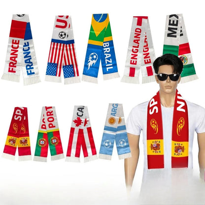 USA France Spain Portugal Football Scarf Soccer Fan Cheering Accessories Stadium Decoration Match Cheering Party Decoration