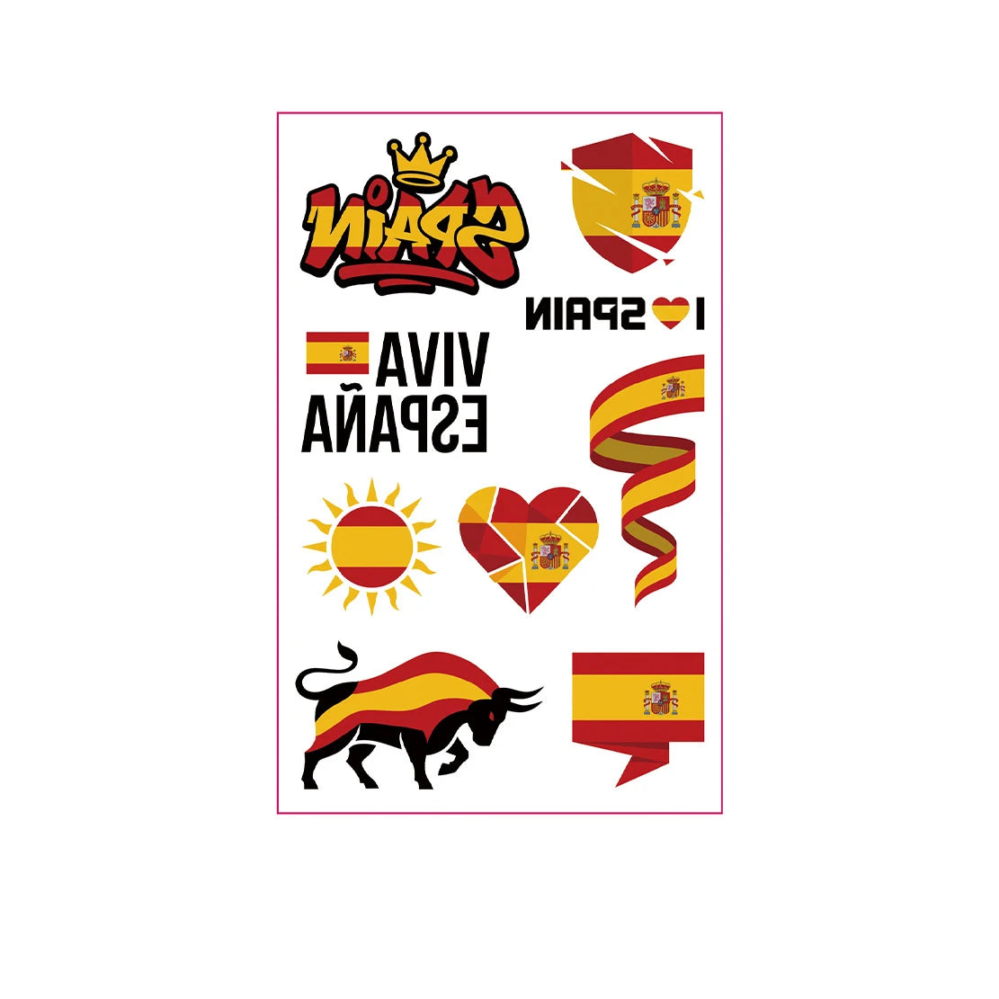National Flag Tattoo Sticker for Football Games Face Sticker Temporary Body Art Decal for Sports Events