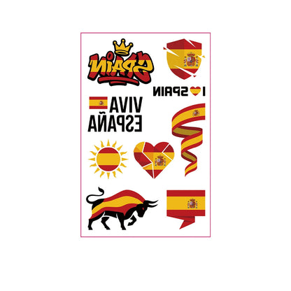 National Flag Tattoo Sticker for Football Games Face Sticker Temporary Body Art Decal for Sports Events