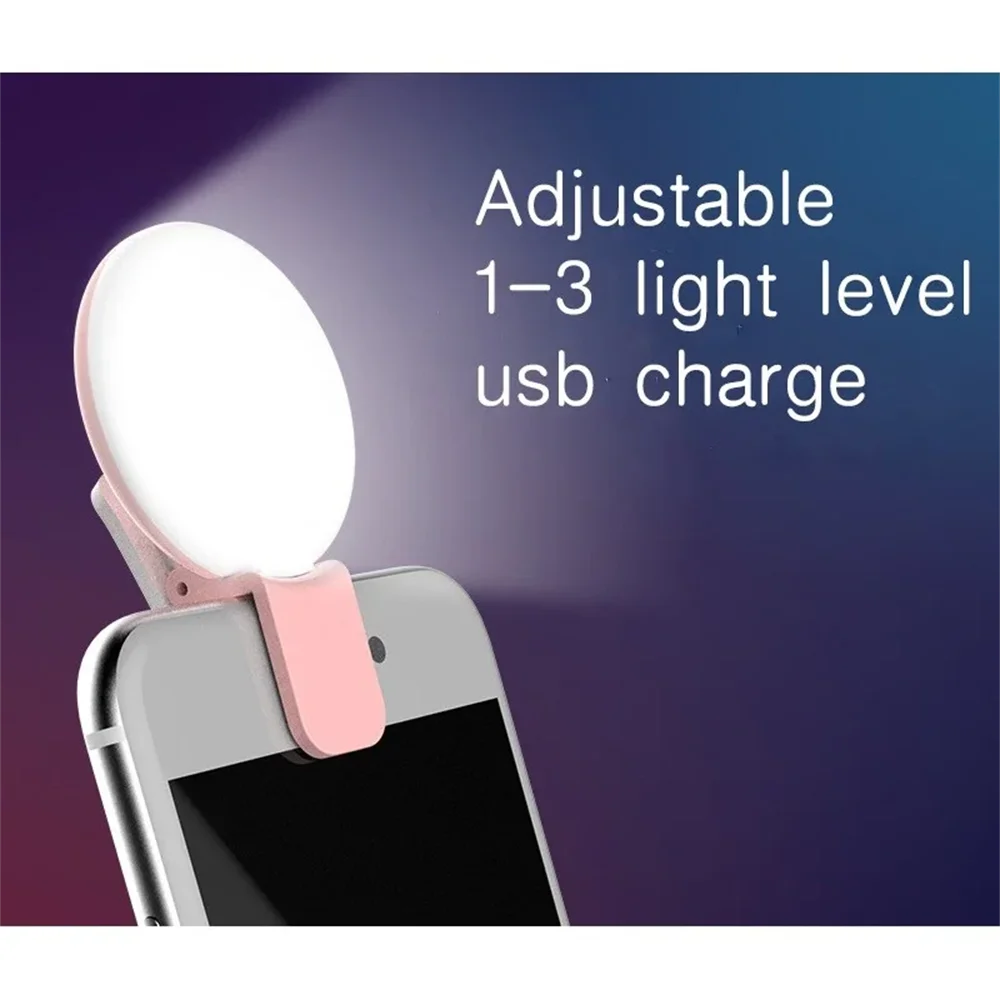 Portable LED Light Mobile Phone Mini Selfie Fill Light Make Up Adjustable Phone Lamp For Smartphone Universal Iphone Accessories