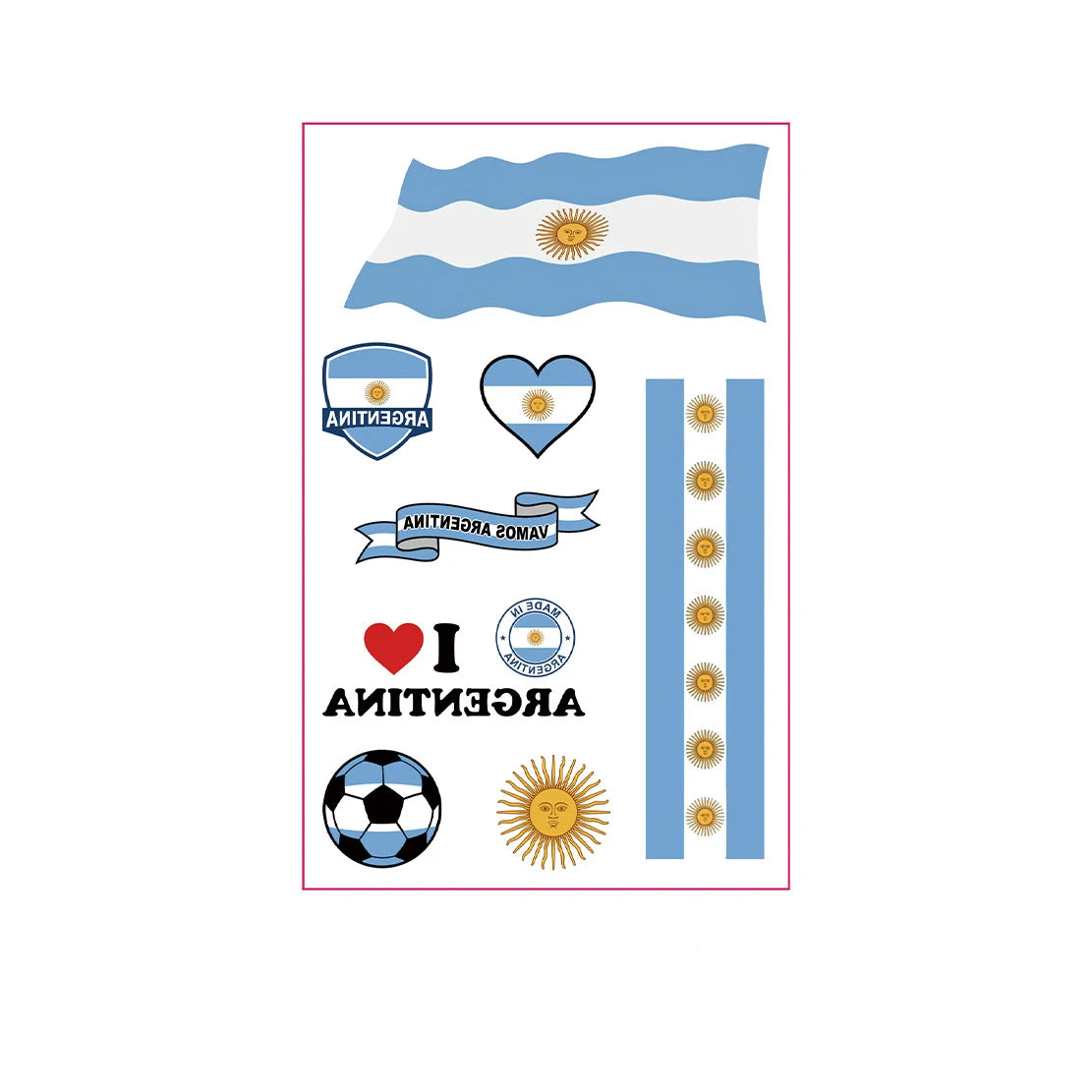National Flag Tattoo Sticker for Football Games Face Sticker Temporary Body Art Decal for Sports Events