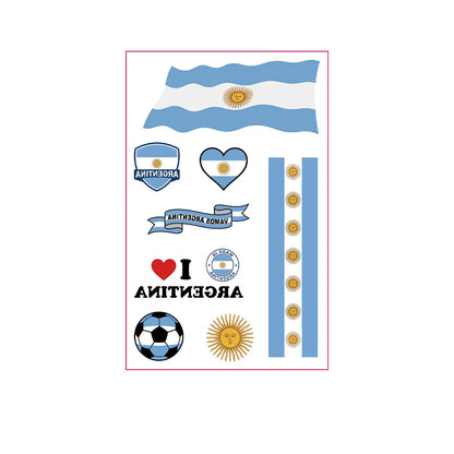 National Flag Tattoo Sticker for Football Games Face Sticker Temporary Body Art Decal for Sports Events