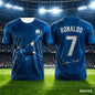 New Ronaldo Summer 3D Printed Family Outfit Football Jersey T-shirt - Quick-drying and Breathable Suitable for Daily Wear
