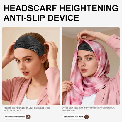 Hijab Hair Grip Band with Micro Dots, TPEE Elastic Non-Slip Headband Holds Hair,Comfortable Base Layer for Daily,Prayer,Sports
