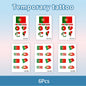 Portugal Flag Temporary Tattoo Sticker, Long-lasting and Waterproof, Festival, Football, Soccer Fan Face Stickers, Arm, Face