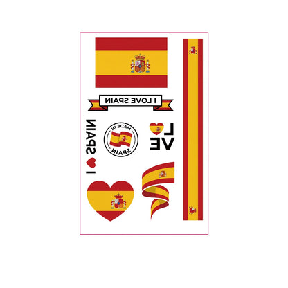 National Flag Tattoo Sticker for Football Games Face Sticker Temporary Body Art Decal for Sports Events