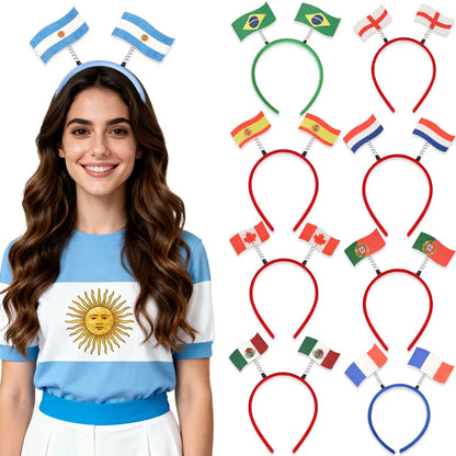 2026 World Football Festival Party Decor - Football Fans Cheer - Various Countries National Flag Headband Hair Hoop