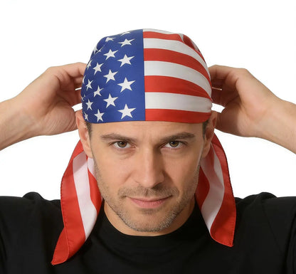 National Flag Printed Bandana Multi-Use Square Scarf for Sports Fans Sports Events Cheerleading Headband Headwrap Hairband