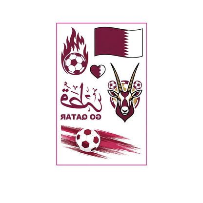 National Flag Tattoo Sticker for Football Games Face Sticker Temporary Body Art Decal for Sports Events