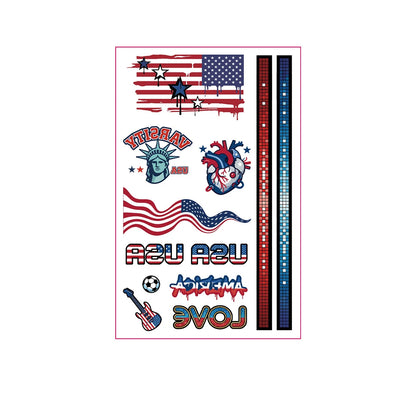 National Flag Tattoo Sticker for Football Games Face Sticker Temporary Body Art Decal for Sports Events