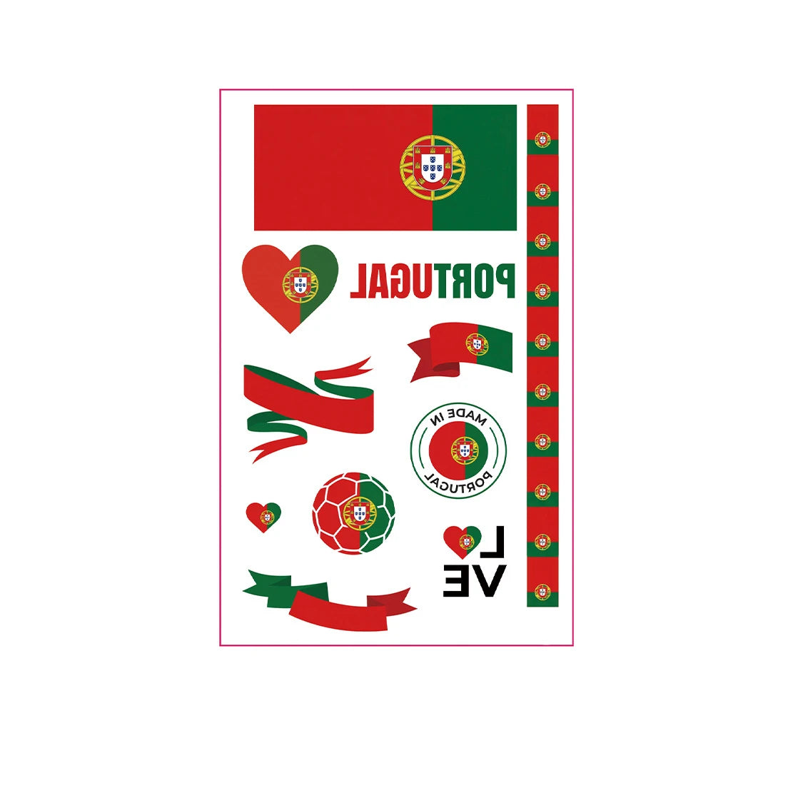 National Flag Tattoo Sticker for Football Games Face Sticker Temporary Body Art Decal for Sports Events