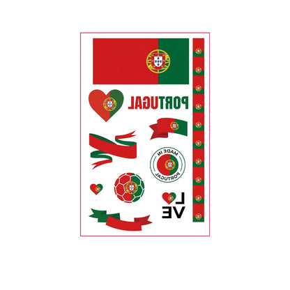 National Flag Tattoo Sticker for Football Games Face Sticker Temporary Body Art Decal for Sports Events