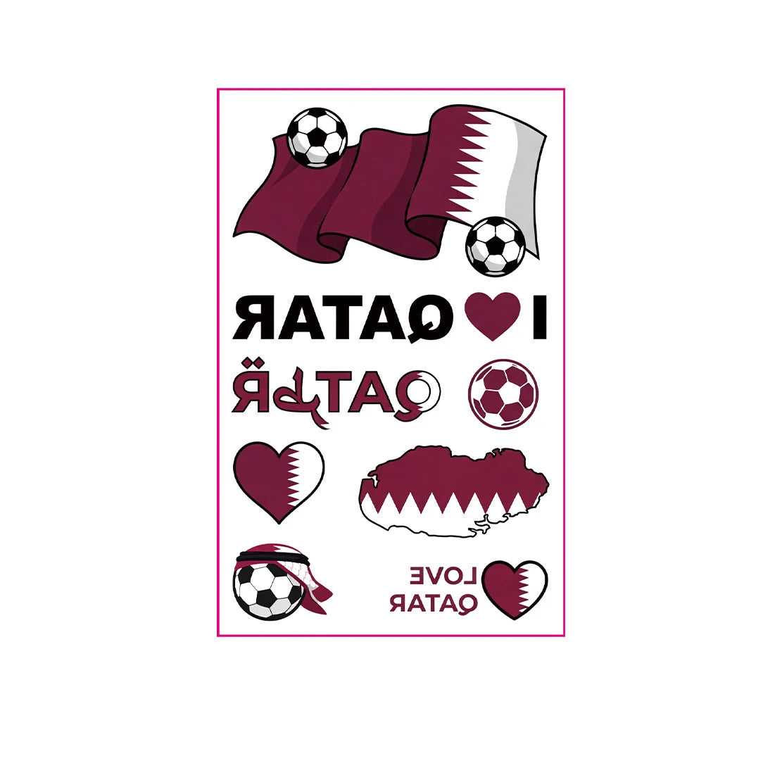 National Flag Tattoo Sticker for Football Games Face Sticker Temporary Body Art Decal for Sports Events