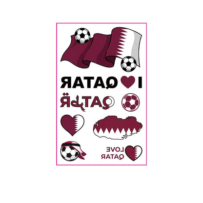 National Flag Tattoo Sticker for Football Games Face Sticker Temporary Body Art Decal for Sports Events