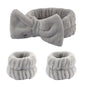 Wash Face Headbands For Women Coral Fleece Hair Bands Cuff Waterproof Bands Absorbent Wristbands Head Band Hair Accessories Set
