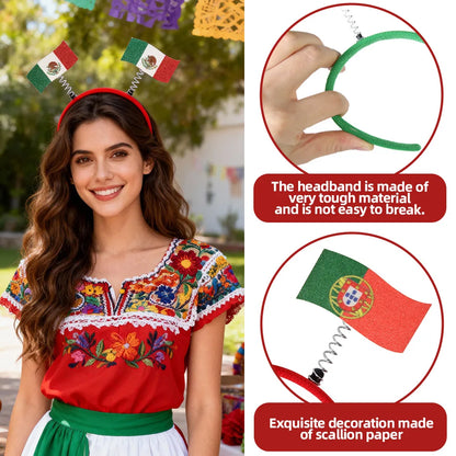 2026 World Football Festival Party Decor - Football Fans Cheer - Various Countries National Flag Headband Hair Hoop