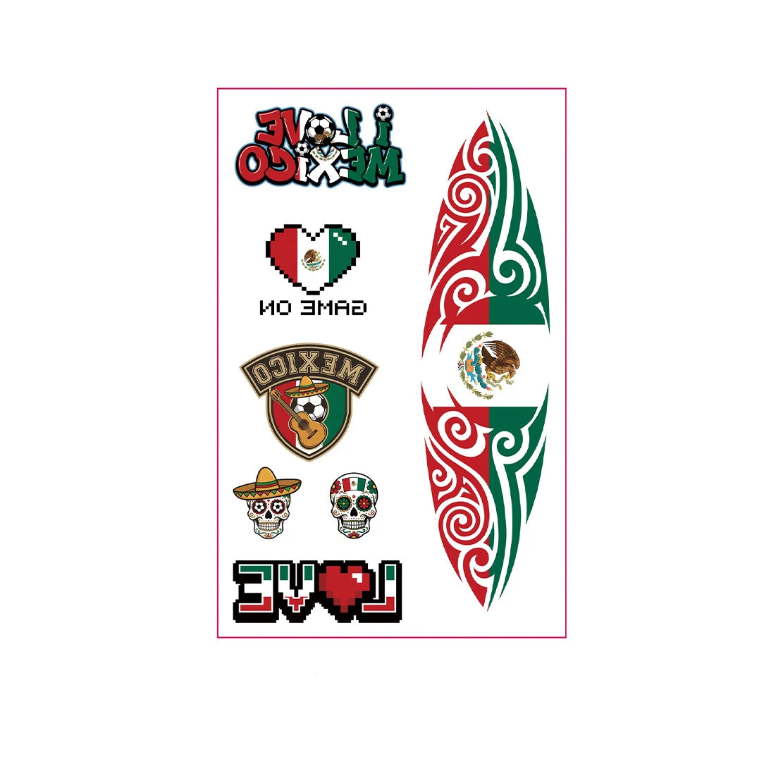 National Flag Tattoo Sticker for Football Games Face Sticker Temporary Body Art Decal for Sports Events