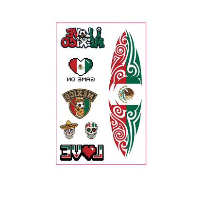 National Flag Tattoo Sticker for Football Games Face Sticker Temporary Body Art Decal for Sports Events