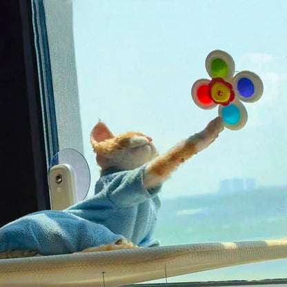 3pcs cat Bathroom Toys Fingertip Fun Spinning Top Cartoon Animal Rotating Sucker Bath Swim Fidget Toys cat Rattle Gift cat toys