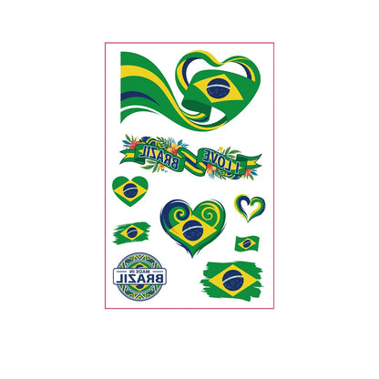 National Flag Tattoo Sticker for Football Games Face Sticker Temporary Body Art Decal for Sports Events
