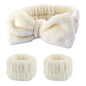Wash Face Headbands For Women Coral Fleece Hair Bands Cuff Waterproof Bands Absorbent Wristbands Head Band Hair Accessories Set
