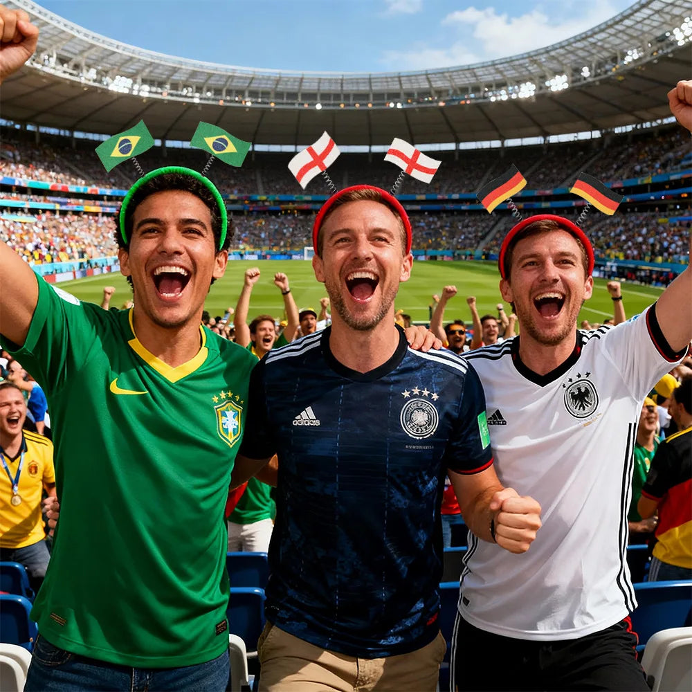 2026 World Football Festival Party Decor - Football Fans Cheer - Various Countries National Flag Headband Hair Hoop