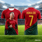 New Ronaldo Summer 3D Printed Family Outfit Football Jersey T-shirt - Quick-drying and Breathable Suitable for Daily Wear