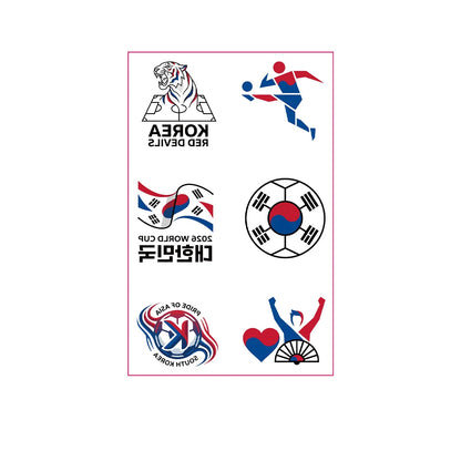 National Flag Tattoo Sticker for Football Games Face Sticker Temporary Body Art Decal for Sports Events