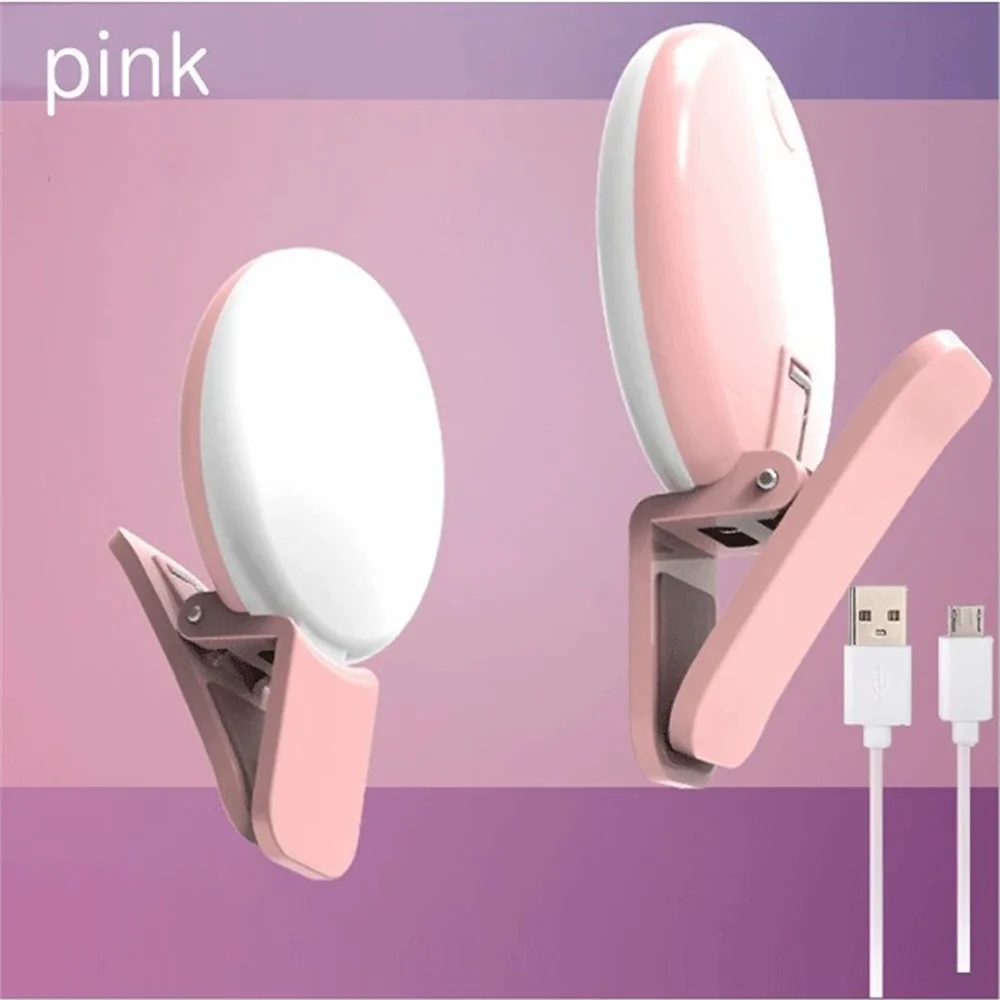 Portable LED Light Mobile Phone Mini Selfie Fill Light Make Up Adjustable Phone Lamp For Smartphone Universal Iphone Accessories