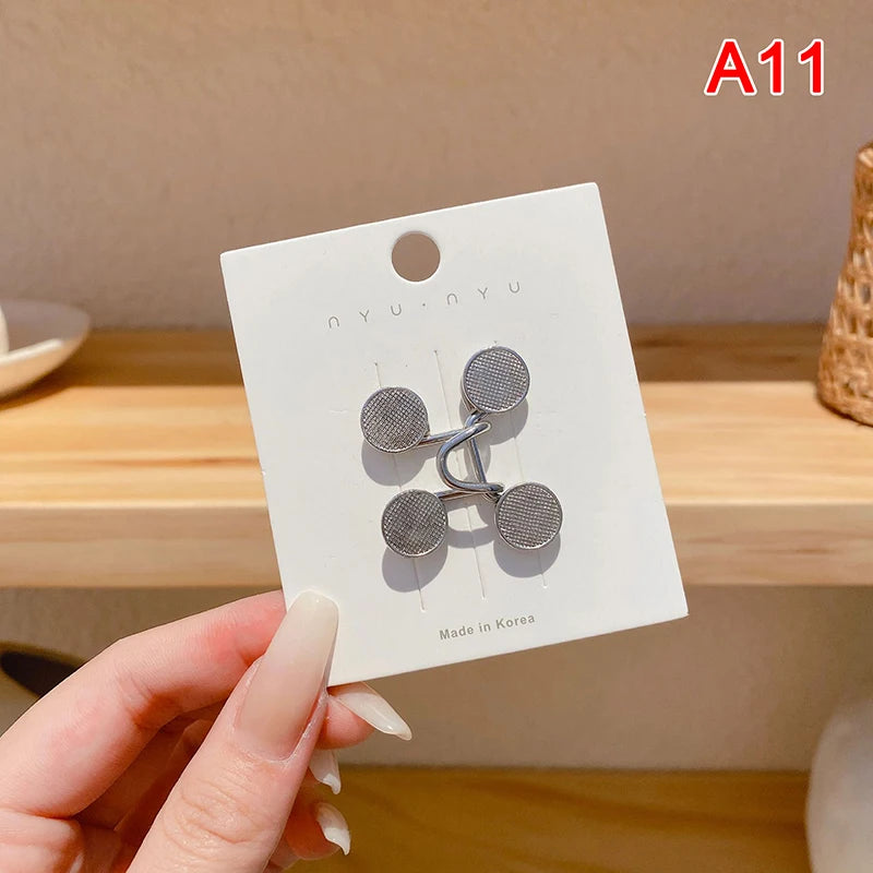 Women's Brooch Set Tighten Waist Brooches for Women Skirt Pants Jeans Adjustable Waist Clip Metal Pins Clothing Accessories