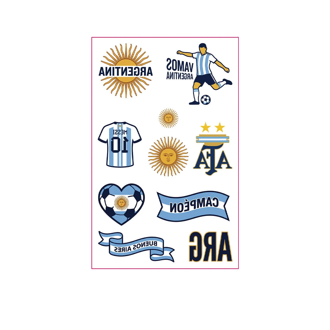 National Flag Tattoo Sticker for Football Games Face Sticker Temporary Body Art Decal for Sports Events