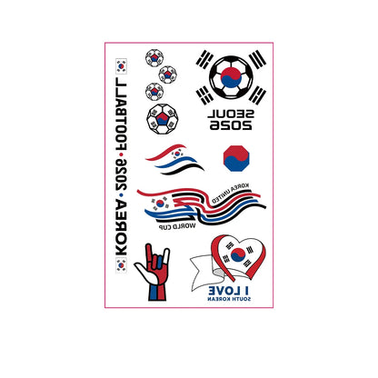 National Flag Tattoo Sticker for Football Games Face Sticker Temporary Body Art Decal for Sports Events