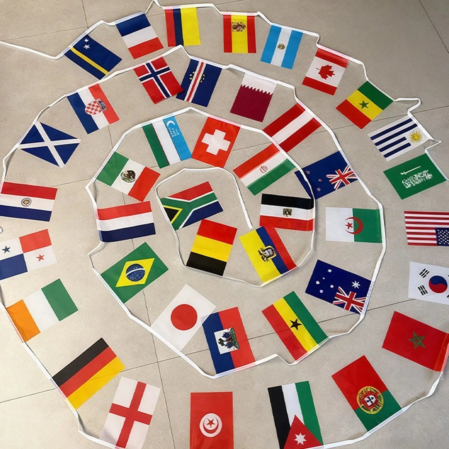 2026 soccer football game 48 country bunting polyester Sports Themed Parties, Events, and Outdoor Decorations 14 × 21 cm(48pcs)