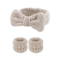Wash Face Headbands For Women Coral Fleece Hair Bands Cuff Waterproof Bands Absorbent Wristbands Head Band Hair Accessories Set