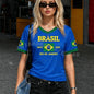 2026 Summer Women Men Brazil Flag Soccer Jersey Short Sleeve T-Shirts Family Sport Apparel, Gift For Brasil Fans Women T-Shirt
