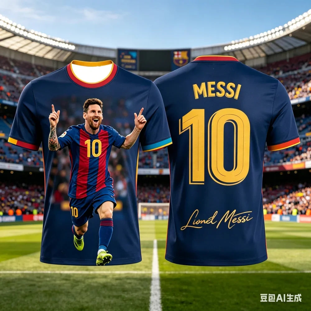 New Messi Football T Shirt For Kids Quick Dry Comfortable Breathable Soccer Jersey Boys Training Sportswear Summer Tops