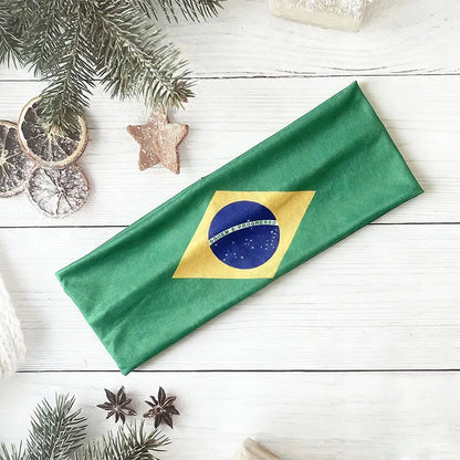National Flag Soccer Fan Headband Elastic Cheer Hairband Country Flag Headband for Fans Sports Event Hair Accessories