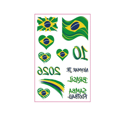 National Flag Tattoo Sticker for Football Games Face Sticker Temporary Body Art Decal for Sports Events