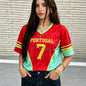 2026 Women Cheerleaders PORTUGAL NO.7 Y2k Tops men women Soccer O-Neck Short Sleeve Jersey T-Shirt Casual Tees Hip Hop T-Shirt