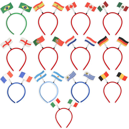 2026 World Football Festival Party Decor - Football Fans Cheer - Various Countries National Flag Headband Hair Hoop