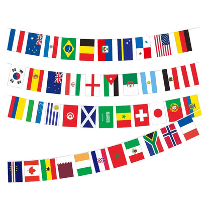 2026 soccer football game 48 country bunting polyester Sports Themed Parties, Events, and Outdoor Decorations 14 × 21 cm(48pcs)