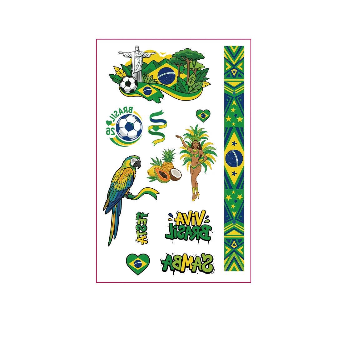 National Flag Tattoo Sticker for Football Games Face Sticker Temporary Body Art Decal for Sports Events